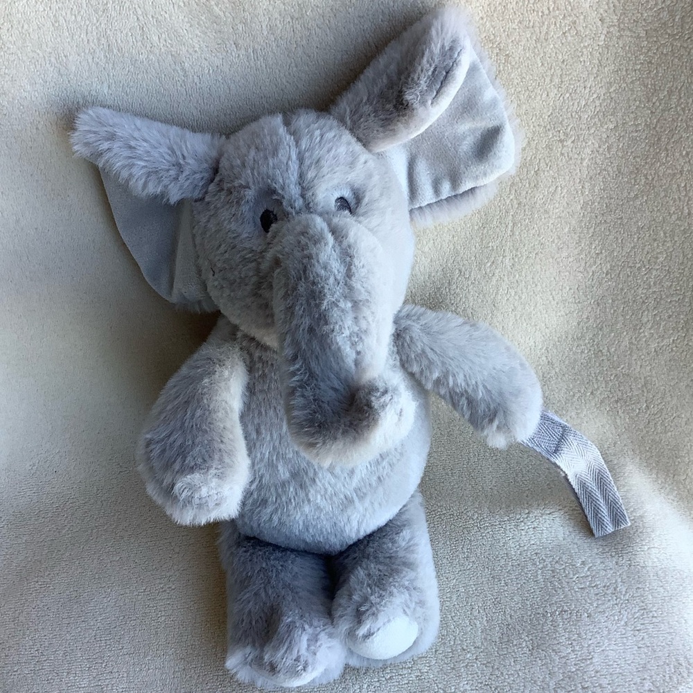 SL Home Fashions Keep Me Close Plush Elephant Pacifier Holder Stuffed Animal